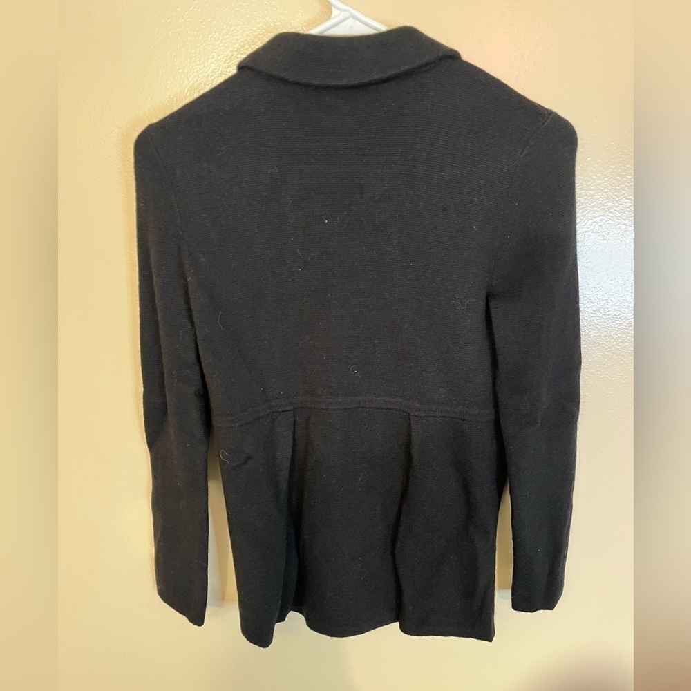 J. Crew Black 100% Wool Collared Button Sweater S… - image 5